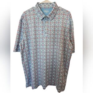 STRAIGHT DOWN PERFORMANCE GOLF POLO WITH CRABS AND ABSTRACT DESIGNS.SIZE X-LARGE